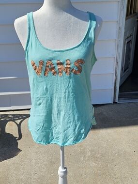 Vans Women's Aqua Tank with Donut-Print Logo